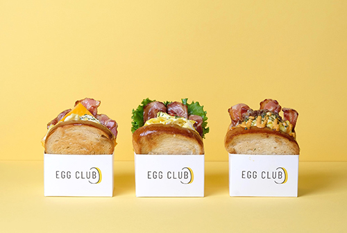 three egg sandwhiches from Egg Club