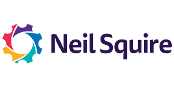 The Neil Squire logo which features a stylized, multicoloured gear symbol and the organizations name beside it in bold purple text.
